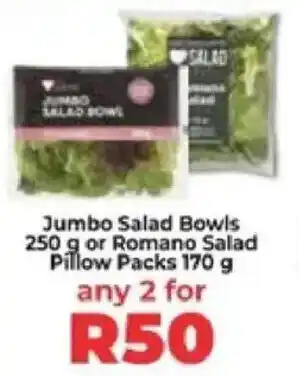 Food Lover's Market Jumbo Salad Bowls or Romano Salad Pillow Packs offer