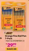 Game Bic Orange Fine Ball Pen 7 Pack (813187001/2)-Each offer
