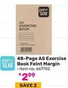 Game Pen + Gear 48 Page A5 Exercise Book Feint Margin (667702) offer