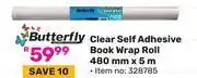 Game Butterfly Clear Self Adhesive Book Wrap Roll 480mm x 5m (328785) offer