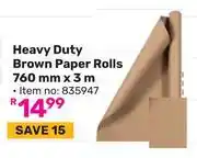 Game Heavy Duty Brown Paper Rolls 760mm x 3m (835947) offer