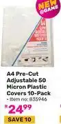 Game A4 Pre Cut Adjustable 50 Micron Plastic Covers 10 Pack (835946) offer