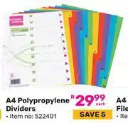 Game Simple Choice A4 Polypropylene Dividers (522401)-Each offer