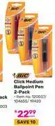Game Bic Click Medium Ballpoint Pen 2 Pack (120037/104655/19420)-Each offer