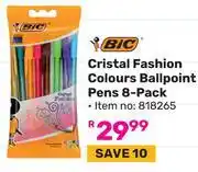 Game Bic Cristal Fashion Colours Ballpoint Pens 8 Pack (818265) offer