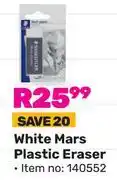 Game Staedtler White Mars Plastic Eraser (140552) offer