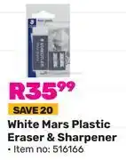 Game Staedtler White Mars Plastic Eraser & Sharpener (516166) offer