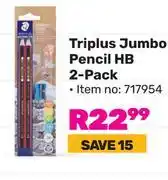 Game Staedtler Triplus Jumbo Pencil HB 2 Pack (717954) offer