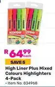 Game Kores High Liner Plus Mixed Colours Highlighters (4-Pack) 834968 offer