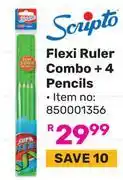 Game Scripto Flexi Ruler Combo + 4 Pencils 850001356 offer