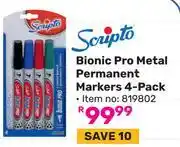 Game Scripto Bionic Pro Metal Permanent Markers (4-Pack) 819802 offer