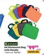 Game Kenzel A4 Homework Bag With Handle 765125-Each offer