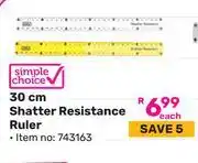 Game Simple Choice 30cm Shatter Resistance Ruler 743163-Each offer
