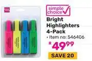 Game Simple Choice Bright Highlighters (4-Pack) 546406 offer