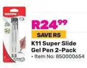 Game Kores K11 Super Slide Gel Pen 2-Pack (850000654) offer