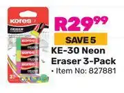 Game Kores KE-30 Neon Eraser 3-Pack (827881) offer