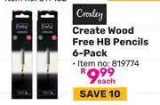 Game Croxley Create Wood Free HB Pencils 6-Pack (819774)-Each offer