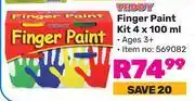 Game Teddy Finger Paint Kit 569082-4 x 100ml offer