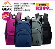 Game Outdoor Gear Travel Around The World With Outdoor Gear Backpacks (Exclusive To Game)-Each offer