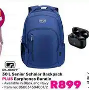 Game Quest 30Ltr Senior Scholar Backpack Plus Earphones Bundle 850034504001/2 offer