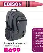 Game Edison Backpacks Assorted 745093 offer