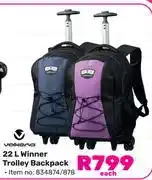 Game Volkano 22Ltr Winner Trolley Backpack-Each offer