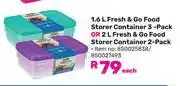 Game Addis 1.6L Fresh & Go Food Storer Container 3-Pack Or 2L Fresh & Go Food Storer Container 2Pack-Each offer