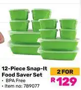 Game Otima 12-Piece Snap-it Food Saver Set 789077-For 2 offer