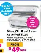 Game Mainstays Glass Clip Food Saver (Assorted Sizes)-Each offer