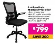 Game Everfurn Ninja Mid Back Office Chair 850014112 offer