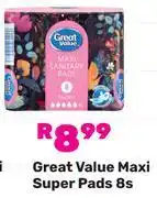Game Great Value Maxi Super Pads-8s Pack offer