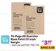 Game Pen + Gear 72 Page A5 Exercise Book Feint Or Orish Margin (667707/712/714)-Each offer