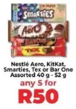 Food Lover's Market Nestlé Aero, KitKat, Smarties, Tex or Bar One Assorted offer