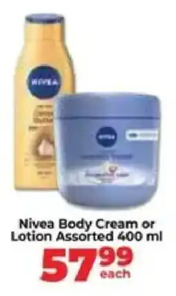 Food Lover's Market Nivea Body Cream or Lotion Assorted offer