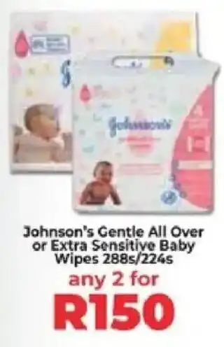 Food Lover's Market Johnson's Gentle All Over or Extra Sensitive Baby Wipes offer