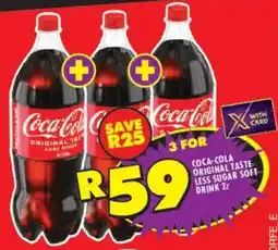 Shoprite Coca-cola original taste less sugar soft drink offer