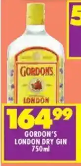 Shoprite Gordon's london dry gin offer