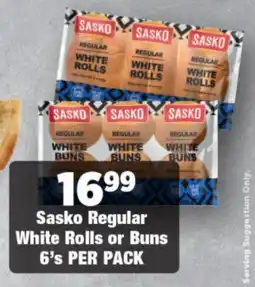 OK Foods Sasko Regular White Rolls or Buns offer