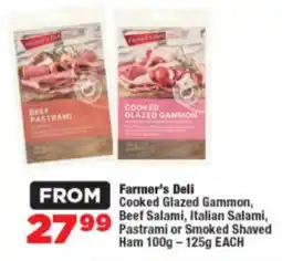 OK Foods Farmer's Deli Cooked Glazed Gammon, Beef Salami, Italian Salami, Pastrami or Smoked Shaved Ham offer