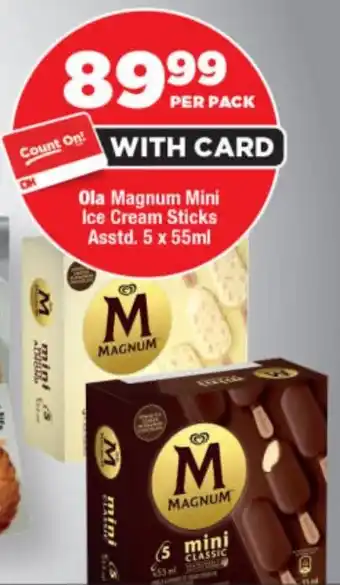 OK Foods Ola Magnum Mini Ice Cream Sticks offer