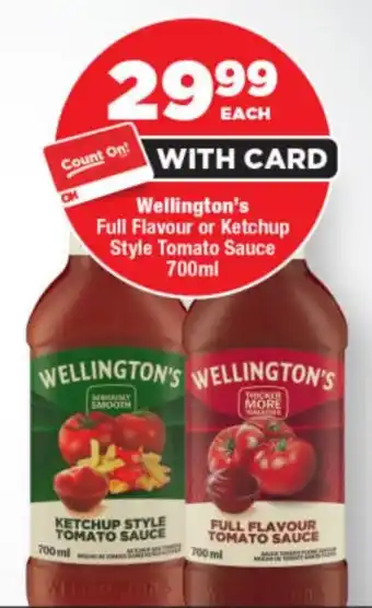 OK Foods Wellington's Full Flavour or Ketchup Style Tomato Sauce offer