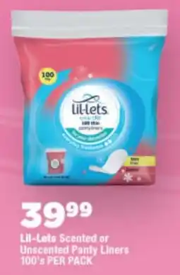 OK Foods Lil-Lets Scented or Unscented Panty Liners offer