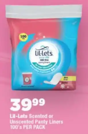 OK Foods Lil-Lets Scented or Unscented Panty Liners offer