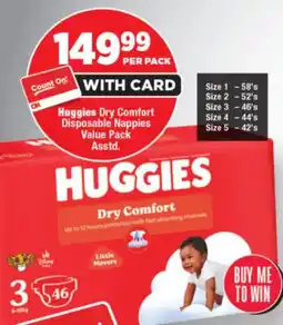 OK Foods Huggies Dry Comfort Disposable Nappies Value Pack Asstd. offer
