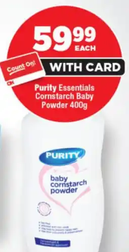 OK Foods Purity Essentials Cornstarch Baby Powder offer