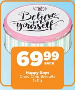 OK Foods Happy Days Choc Chip Biscuits offer