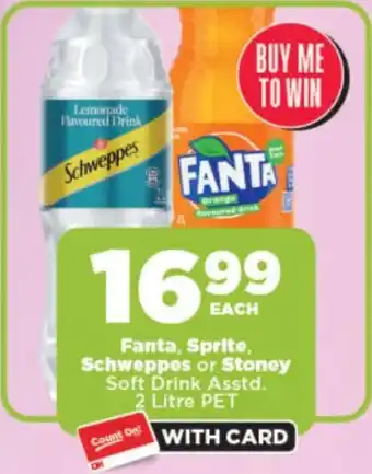 OK Foods Fanta, Sprite, Schweppes or Stoney Soft Drink Asstd. offer