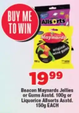 OK Foods Beacon Maynards Jellies or Gums Asstd. or Liquorice Allsorts Asstd. offer