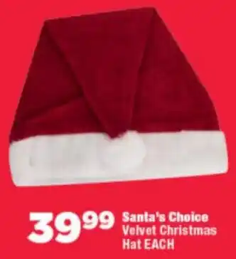 OK Foods Santa's Choice Velvet Christmas Hat offer