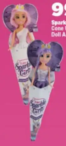 OK Foods Sparkle Girlz Cone Unicorn Princess Doll offer